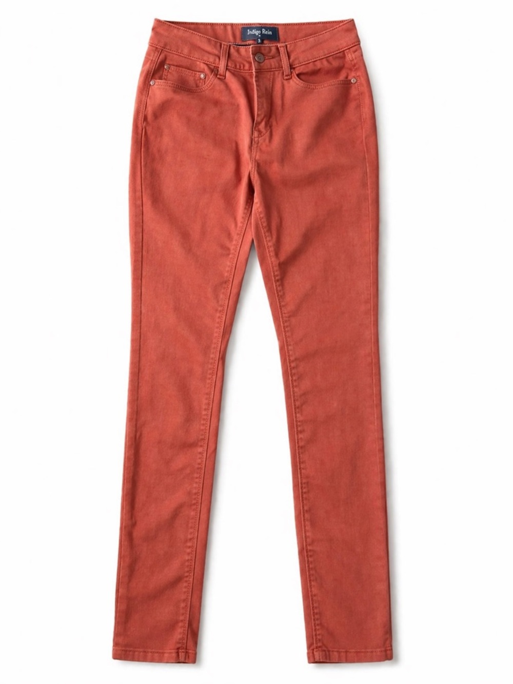 Indigo Rein Rust Orange Skinny Jeans High Rise Stretch Pants Indigo Rein Jeans